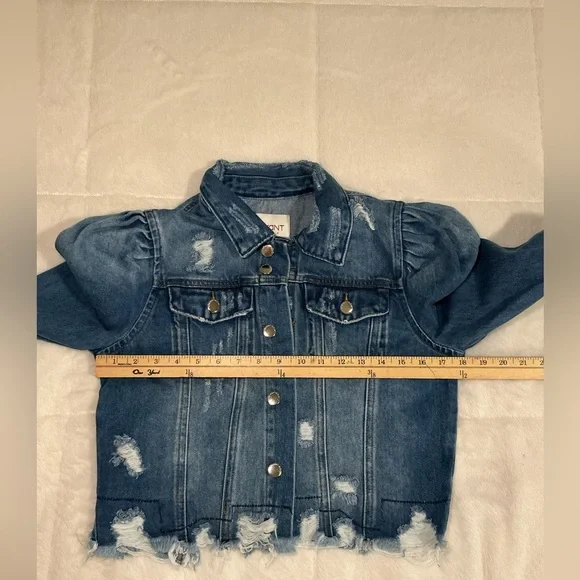 Distressed Blue Denim Jacket - Picture 4 of 6